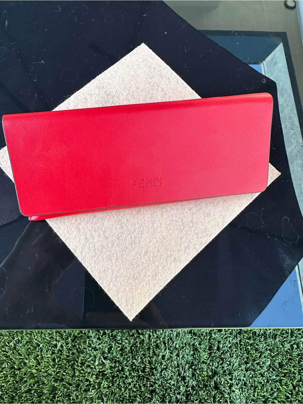 Fendi Brown Tortoiseshell Acetate Glasses with Red Case
